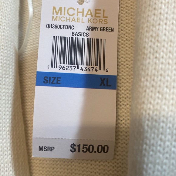 NWT Michael Kors Open Front Cardigan, Size Xl Color Army green - Picture 2 of 8